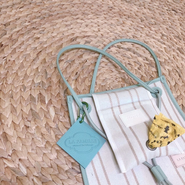 페오펫몰,라파미유 강아지산책가방 펫사코슈_Mint-Beige