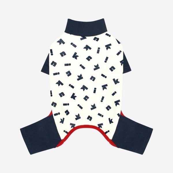 페오펫몰,[무럭무럭특가]KINI LOGO PATTERN ALL IN ONE-IVORY(올인원)