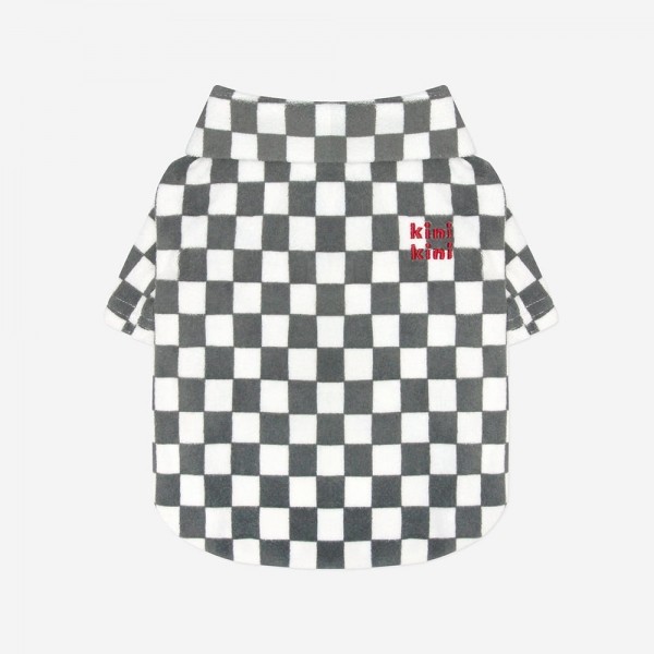 페오펫몰,[무럭무럭특가]CHECKERBOARD COLLAR TSHIRT-GRAY(카라티)