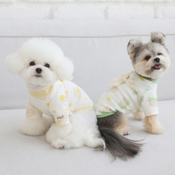 페오펫몰,[리토가토] 오가닉 크림 베어 티셔츠 - 옐로우