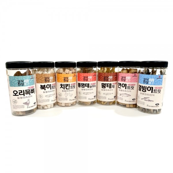 페오펫몰,개과천선 간식애진심 국내생산 동결 건조 애견 간식 통명태 슬라이스 80g