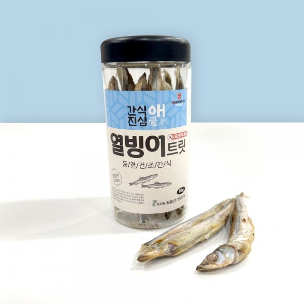페오펫몰,개과천선 간식애진심 국내생산 동결 건조 애견 간식 통명태 슬라이스 80g