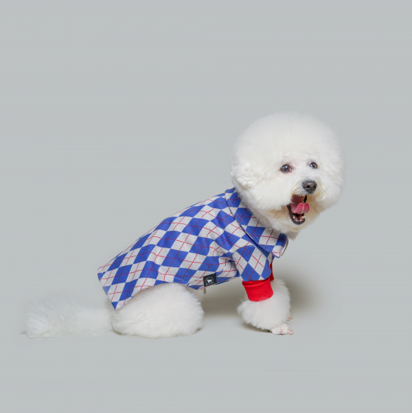 페오펫몰,아가일 집업 니트 블루