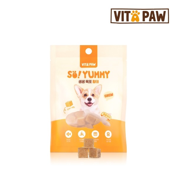 페오펫몰,[샘플][오리1봉+황태1봉] 비타파우 쏘야미 생생 육포 강아지 간식 50g [최저가]