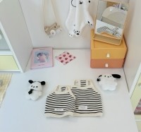 제니하츠 심플 스트라이프 크롭 나시티
