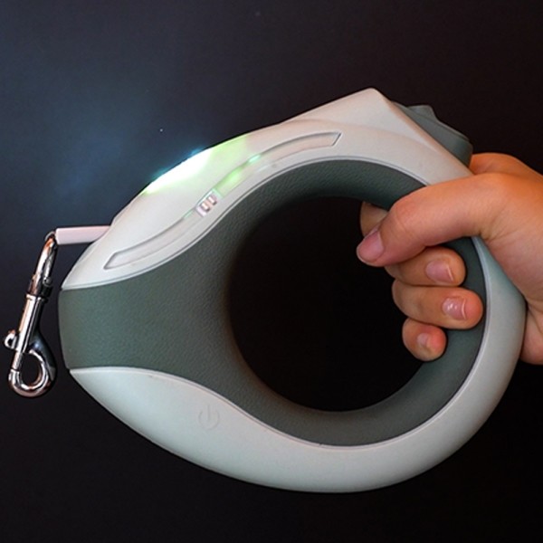 페오펫몰,개과천선 강아지 LED 물방울 자동 리드줄 3M