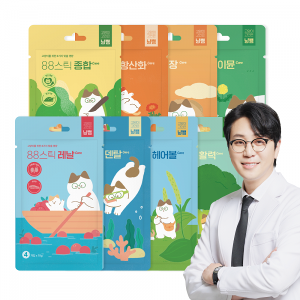 페오펫몰,[꽃길특가][핏펫]냥쌤 슈퍼푸드 고양이 츄르 88스틱 10개묶음 대용량 8종 택 1