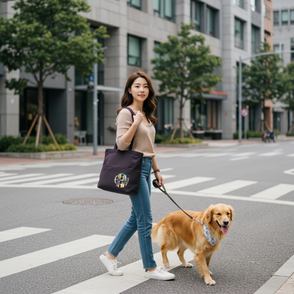 페오펫몰,이니셜 모노그램 에코백 투포켓