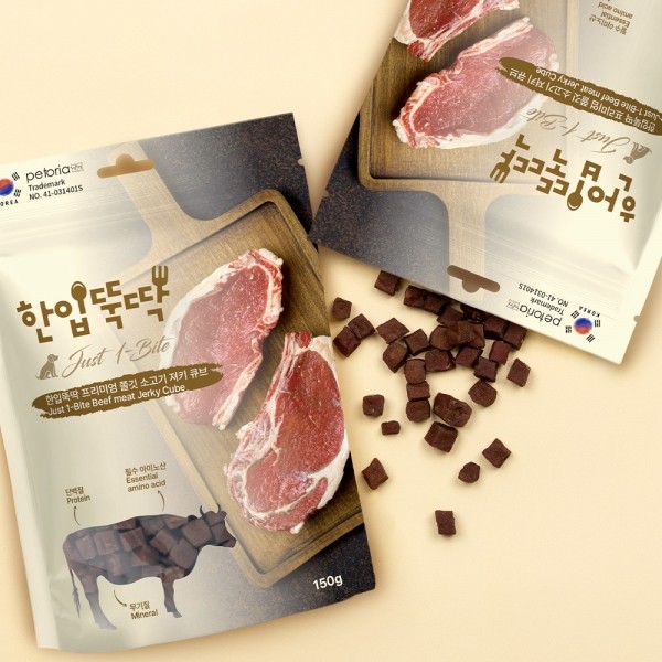 페오펫몰,[펫토리아] 한입뚝딱 프리미엄 쫄깃 져키 큐브 강아지 육포 150g 5개