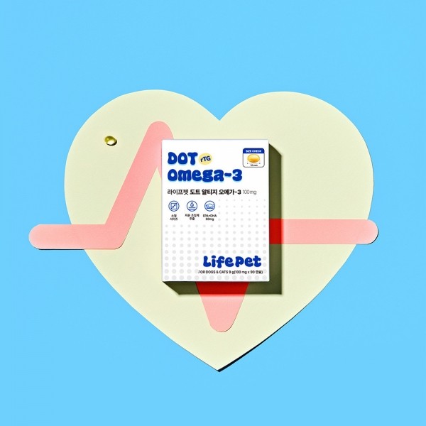 페오펫몰,[라이프펫][꽃길특가] 강아지 고양이 도트 알티지 오메가3 100mg 90캡슐