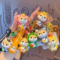 아이끌레 십이지신 시바견 피규어 키링 + 스트랩 2종 세트