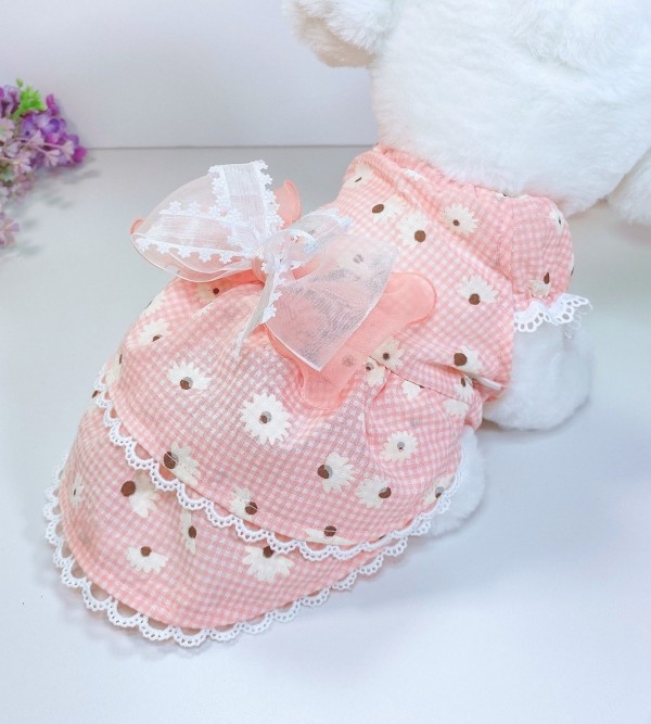 페오펫몰,플로피이얼스[꽃길특가]핑크데이지 엘라스틱 드레스