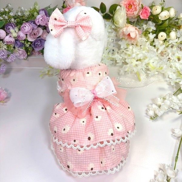 플로피이얼스[꽃길특가]핑크데이지 엘라스틱 드레스