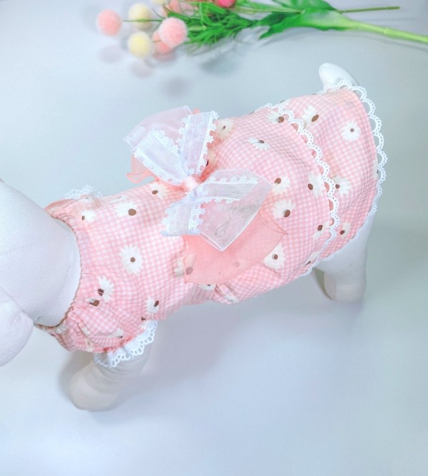 페오펫몰,플로피이얼스[꽃길특가]핑크데이지 엘라스틱 드레스