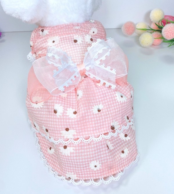 페오펫몰,플로피이얼스[꽃길특가]핑크데이지 엘라스틱 드레스