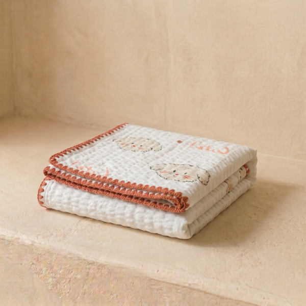 페오펫몰,라파미유 베베블랭킷 강아지담요 강아지이불 POODLE CREAM L