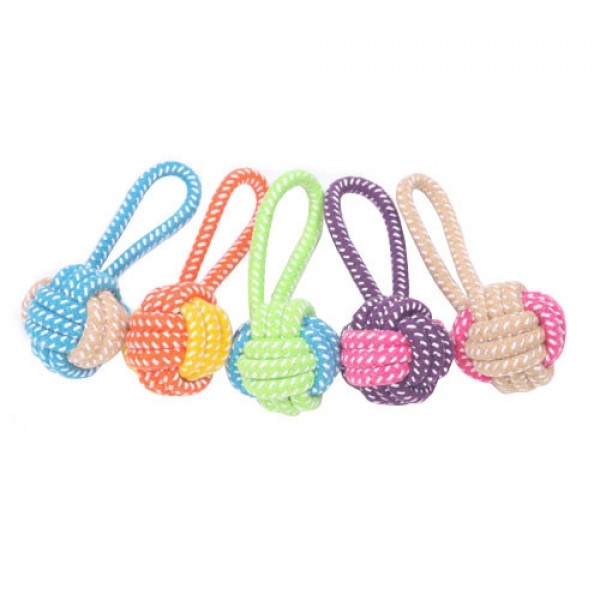 페오펫몰,[꽃길특가]크레용펫 강아지 장난감 이갈이 공 터그 놀이 로프 핸드볼