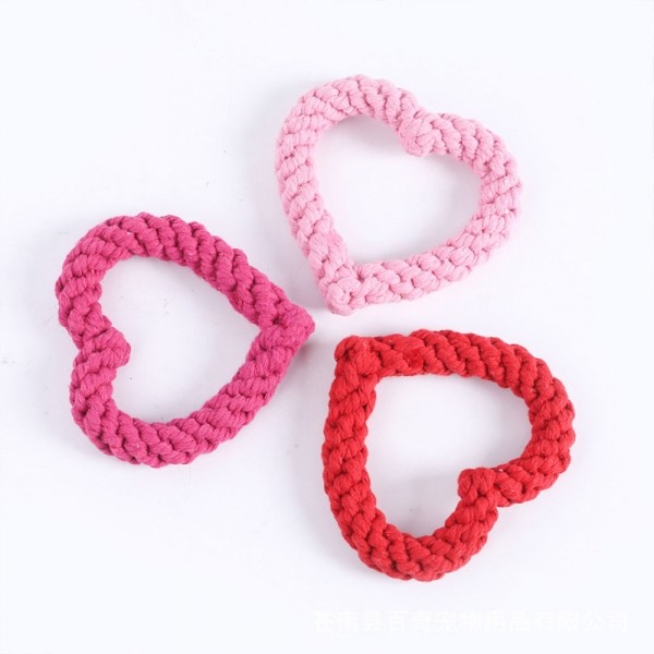 페오펫몰,크레용펫 강아지 장난감 이갈이 터그놀이 실타래 하트 로프