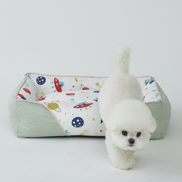 페오펫몰,[펫앤마마][새해특가] 강아지 방석 쿠션 카툰 3종 (그린/그레이/베이지) M~XL