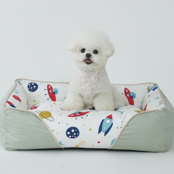 페오펫몰,[펫앤마마][새해특가] 강아지 방석 쿠션 카툰 3종 (그린/그레이/베이지) M~XL