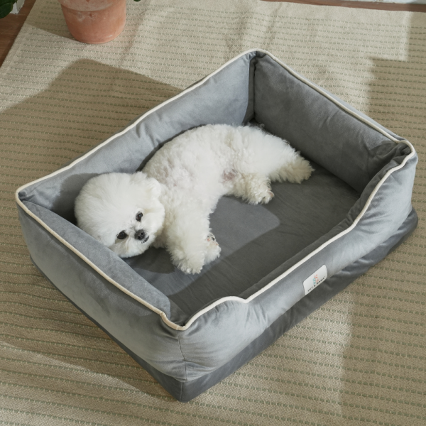 페오펫몰,[펜앤마마][새해특가] 강아지 방석 쿠션 사각 3종 (그레이/베이지/핑크) M~XL