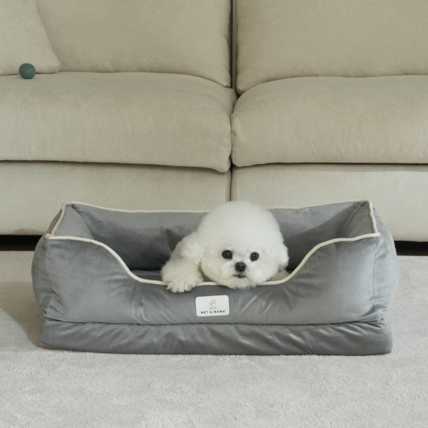페오펫몰,[펜앤마마][새해특가] 강아지 방석 쿠션 사각 3종 (그레이/베이지/핑크) M~XL