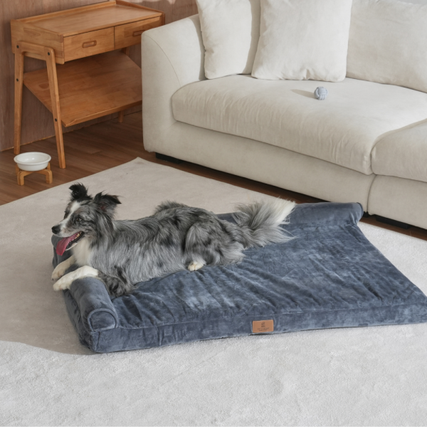 페오펫몰,[펫앤마마][새해특가] 대형견 강아지 방석 L자형 쿠션 03 2종 (그레이/진그레이) L~2XL