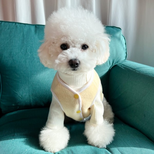 페오펫몰,보리밥 파스텔 후리스 조끼 강아지 옷