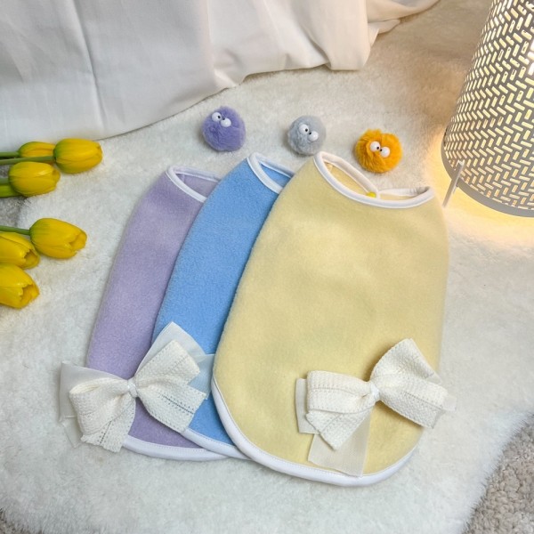 페오펫몰,보리밥 파스텔 후리스 조끼 강아지 옷