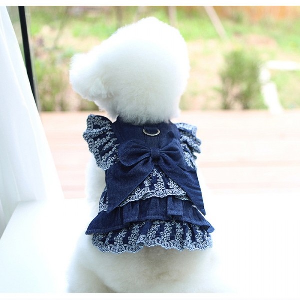 페오펫몰,레드퍼피 큐티레이스 데님원피스