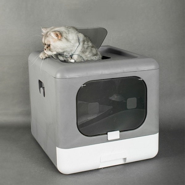 페오펫몰,레드퍼피 스퀘어 접이식 캣 토일렛 고양이화장실 플라스틱고양이 화장실 위생용품