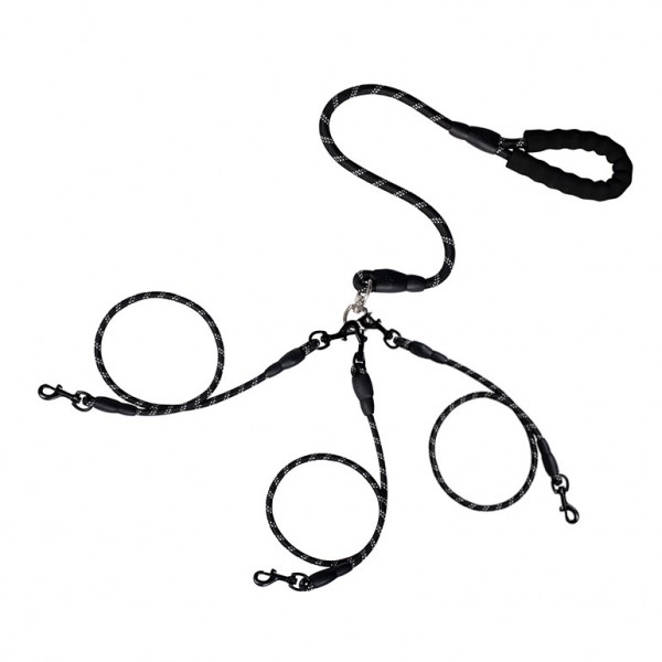 페오펫몰,레드퍼피 쓰리인원 야간반사목줄(매트블랙) 강아지산책 리드줄 강아지리드줄 강아지목줄 애견리드줄 애견목줄