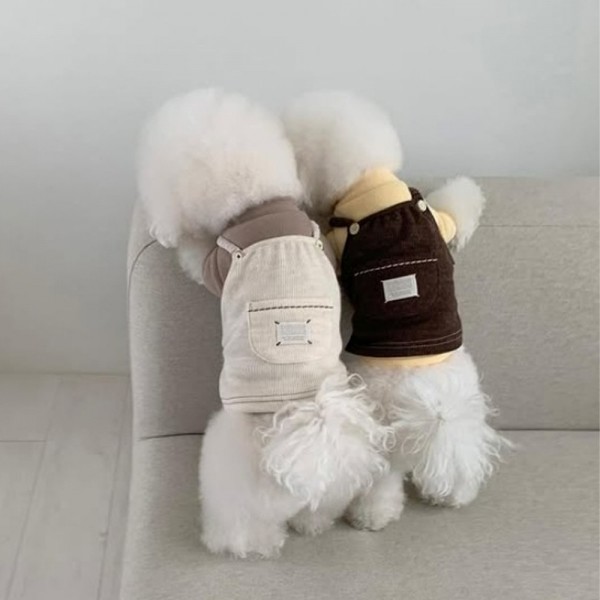 페오펫몰,레드퍼피 비숑 코듀로이 멜빵[S~2XL] 점퍼 패션용품 패션 옷 점퍼 티 따뜻한 야간 여름 비옷