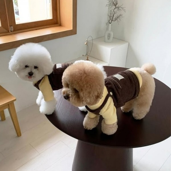 페오펫몰,레드퍼피 비숑 코듀로이 멜빵[S~2XL] 점퍼 패션용품 패션 옷 점퍼 티 따뜻한 야간 여름 비옷