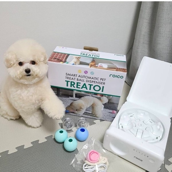 페오펫몰,[텐텐특가]로이코 강아지 고양이 자동 급식기 혼자있는 강아지 장난감 분리불안 훈련 노즈워크 공 자동 지급기 트릿토이 [최저가]