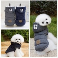 강아지 후드 양털 패딩 조끼