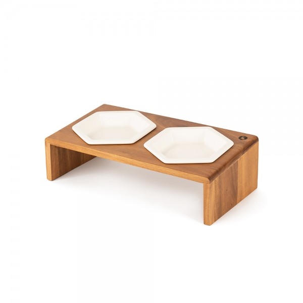 페오펫몰,스탠다드펫 헥사볼 식기 & 우드 테이블 [최저가]