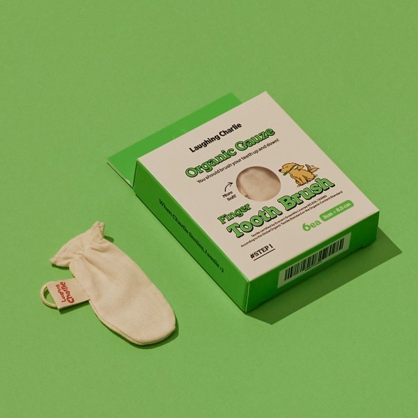 페오펫몰,래핑찰리 오가닉거즈 손가락칫솔 (6개입) STEP#1 [최저가]