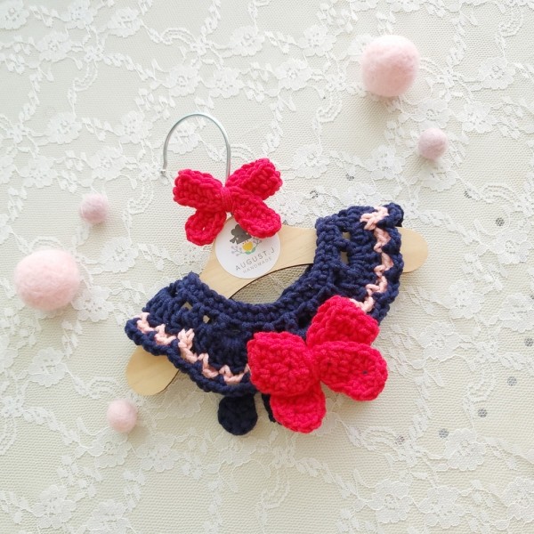 페오펫몰,어거스트제이 세일러 리본 케이프 강아지 고양이 뜨개 목걸이 (8/31까지 여름세일)