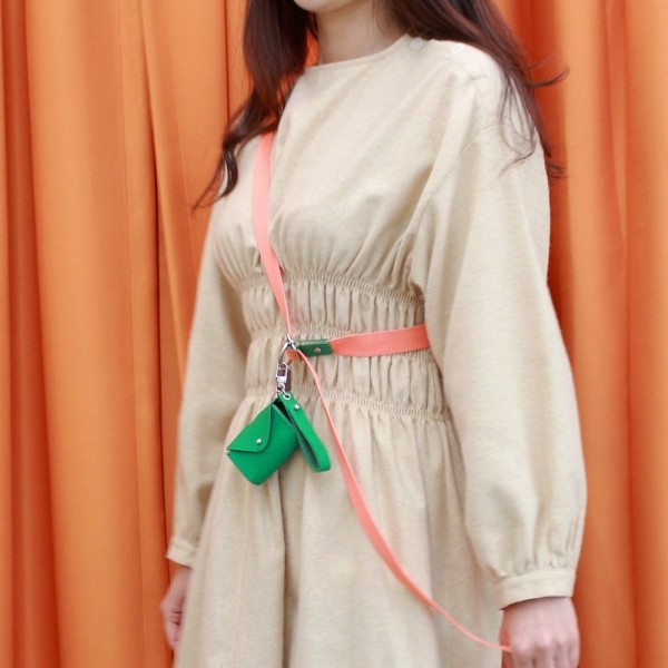 페오펫몰,4-Way 리드줄 코랄/그린