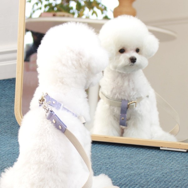 페오펫몰,[댕보양특가] 러닝 메이트 하네스 (가슴줄) 화이트/바이올렛