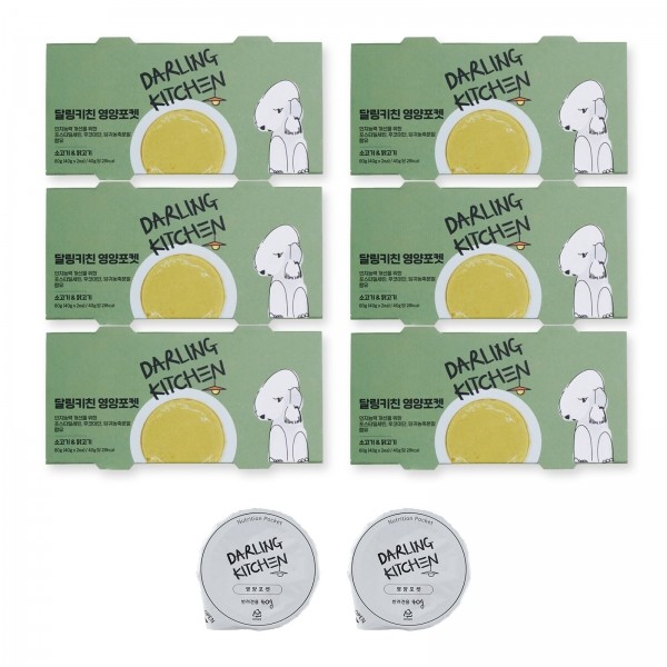 페오펫몰,달링키친 영양포켓 소고기&닭고기 6개 (40g X 2ea)