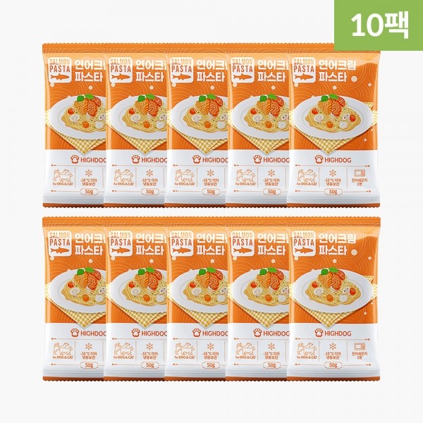 [하이독] 자연식 특식 연어크림파스타 (50G) X 10팩