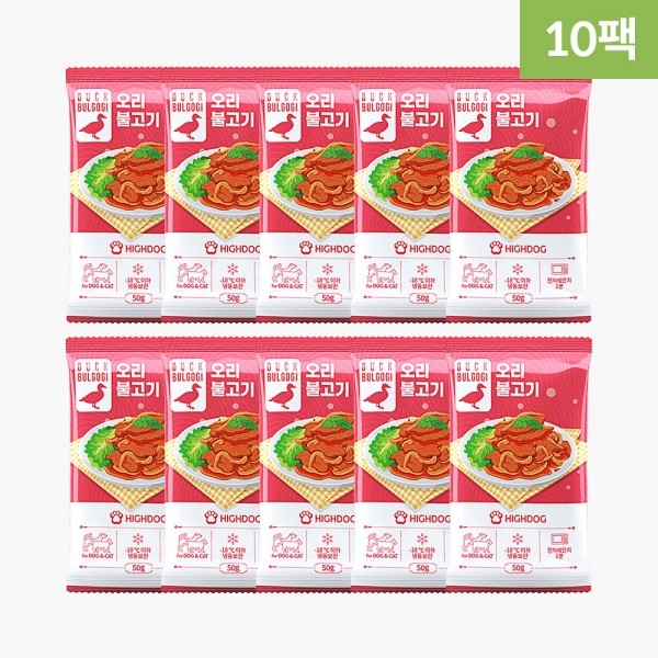 페오펫몰,[하이독] 자연식 특식 오리불고기 (50G) X 10팩