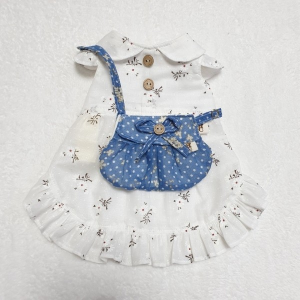 페오펫몰,화이트 드림 원피스/ 보닛 /가방  4XS-9XL 초소 중 대형 고양이 옷 강아지 원피스 외출복 나들이복 행사 핸드메이드 맞춤제작