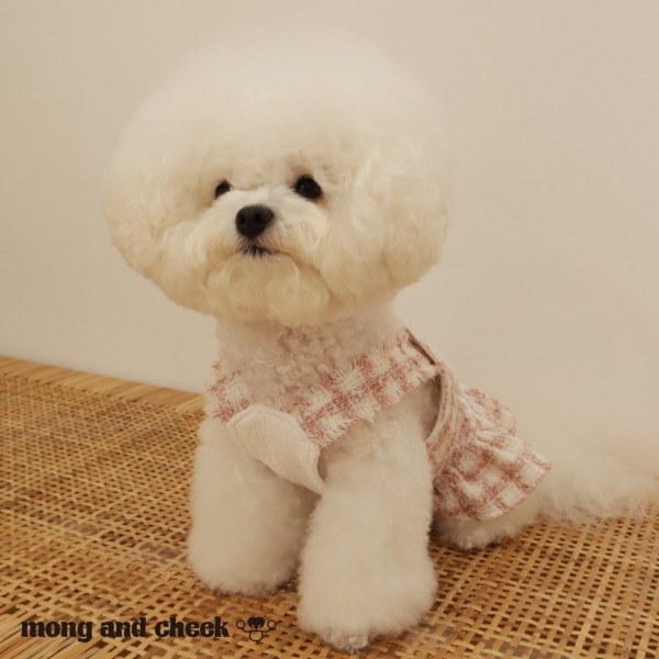 몽앤치크 강아지 트위드 스노우 원피스_2color
