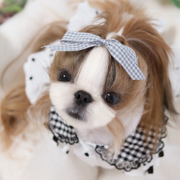 페오펫몰,[마망독] 네추럴체크 핸드메이드 리본핀 14color