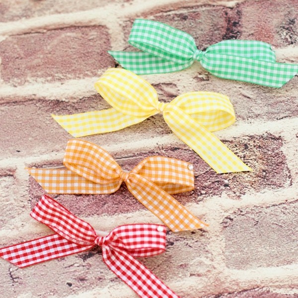 페오펫몰,[마망독] 네추럴체크 핸드메이드 리본핀 14color