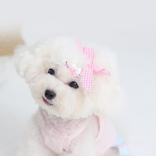 페오펫몰,[마망독] 네추럴체크 핸드메이드 리본핀 14color