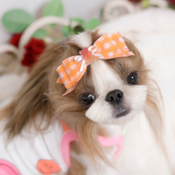 페오펫몰,[마망독] 형광스위티 핸드메이드 리본핀 3color